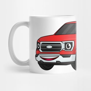 Cute red pickup truck cartoon illustration Mug